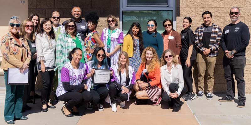 Faculty and staff outside as a group