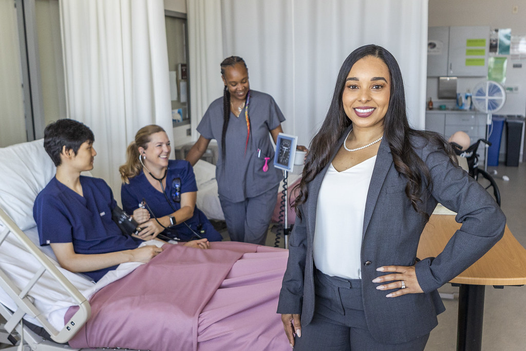Dr. Tina M. King with Certified Nurse Assistant Students at San Diego College of Continuing Education in Barrio Logan.