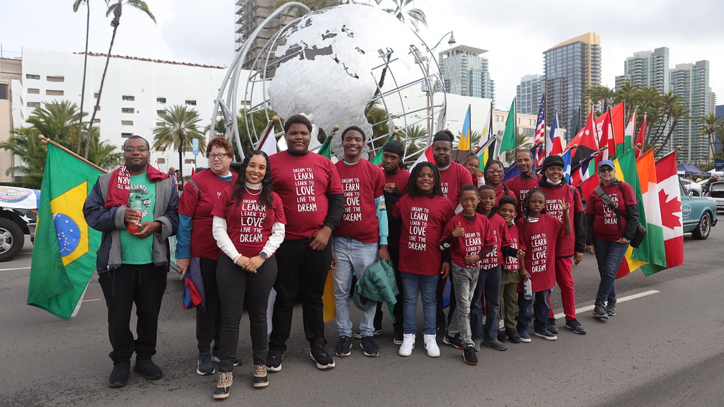SDCCE President Dr. Tina King and SDCCE Students March at Annual MLK Parade Behind Float Entry Created by SDCCE's Welding Department
