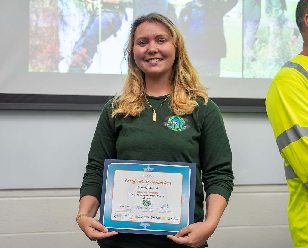 SDCCE Utility Line Clearance Arborist training graduate Beverly Stroud